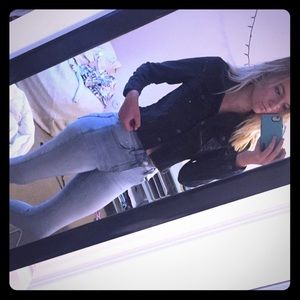 Crop top black jacket